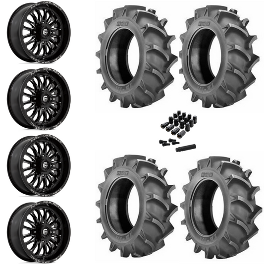 20" Fuel Arc D821 Black Milled UTV Rims & 33" BKT TR171 Tires 6 Ply Mounted