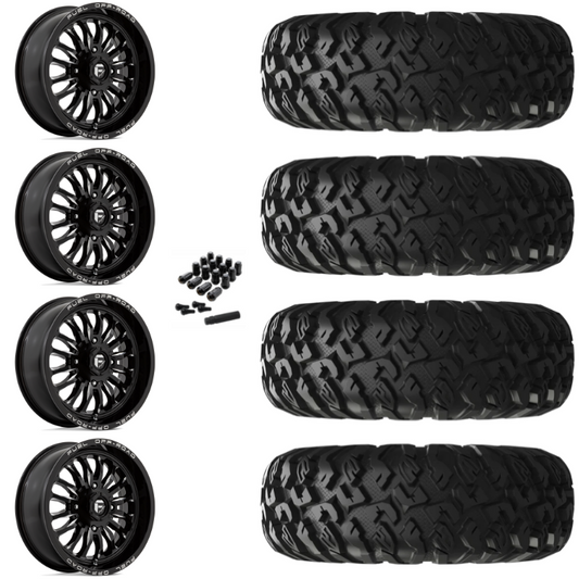 18" Fuel Arc D821 Black Milled UTV Rims & 33" EFX MotoClaw Tires 8 Ply Mounted