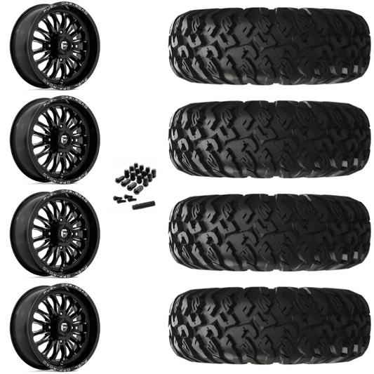 20" Fuel Arc D821 Black Milled UTV Rims & 35" EFX MotoClaw Tires 8 Ply Mounted