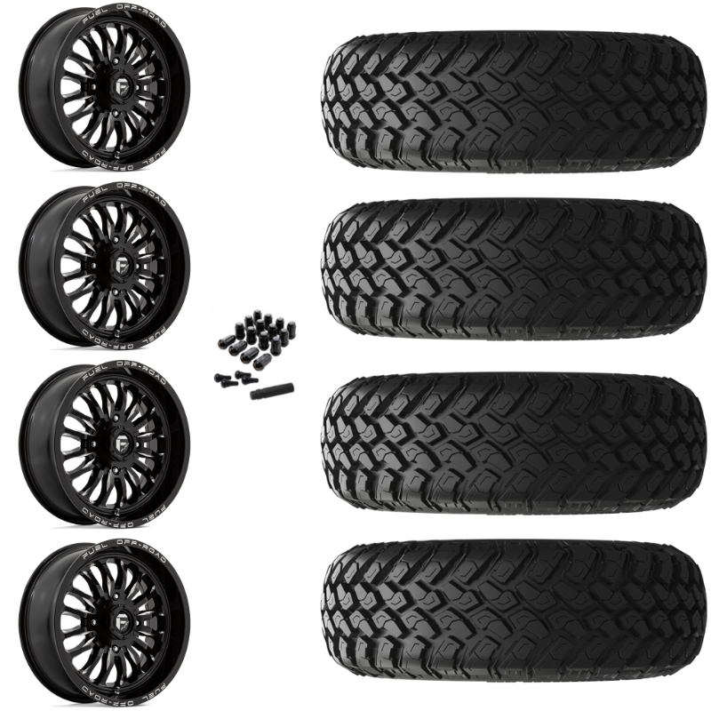 18" Fuel Arc D821 Black Milled UTV Rims & 33" EFX MotoHammer Tires 8 Ply Mounted