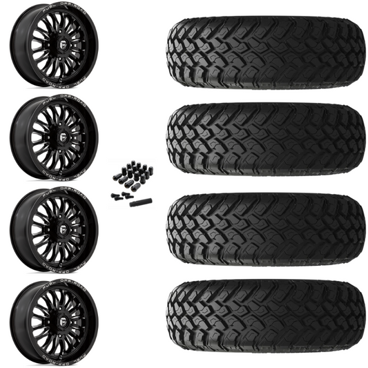 18" Fuel Arc D821 Black Milled UTV Rims & 33" EFX MotoHammer Tires 8 Ply Mounted