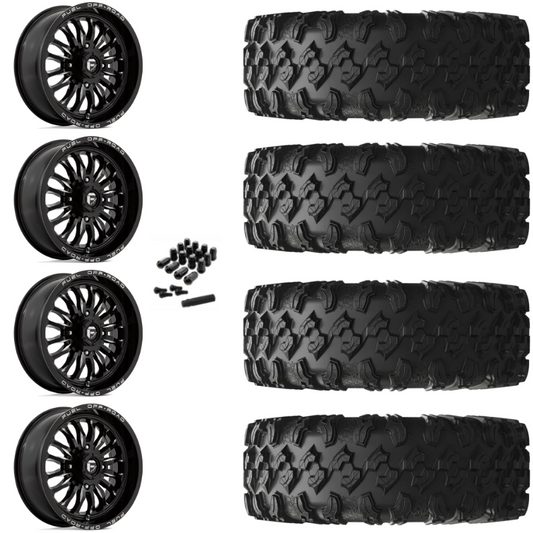 18" Fuel Arc D821 Black Milled UTV Rims & 32" EFX MotoRavage Tires 8 Ply Mounted