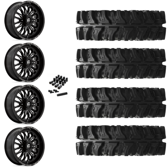 20" Fuel Arc D821 Black Milled UTV Rims & 35" EFX MotoSlayer Tires 6 Ply Mounted