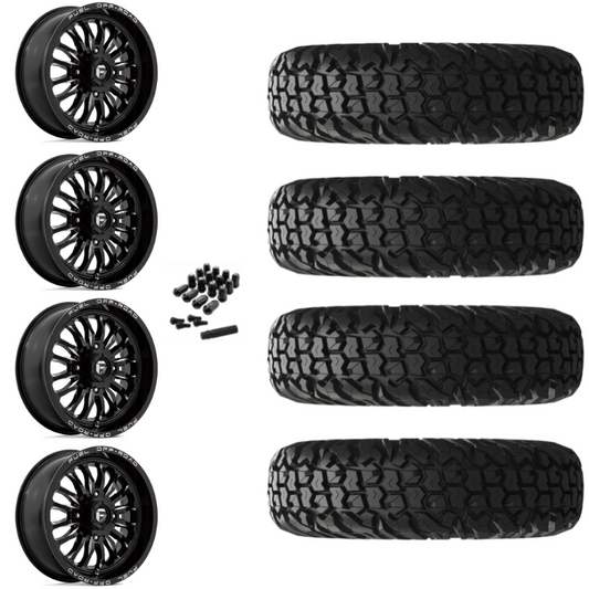 18" Fuel Arc D821 Black Milled UTV Rims & 34" EFX MotoVator Tires 8 Ply Mounted