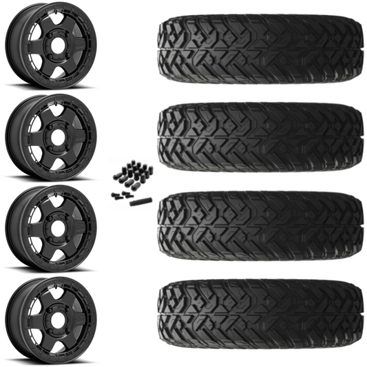 15" Fuel Block D922 Beadlock Black UTV Rims & 35" EFX Gripper R/T-K Tires 10 Ply Mounted