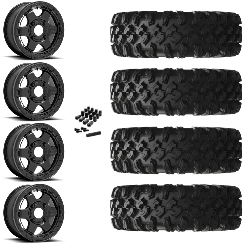 15" Fuel Block D922 Beadlock Black UTV Rims & 32" EFX MotoRavage XL Tires 8 Ply Mounted