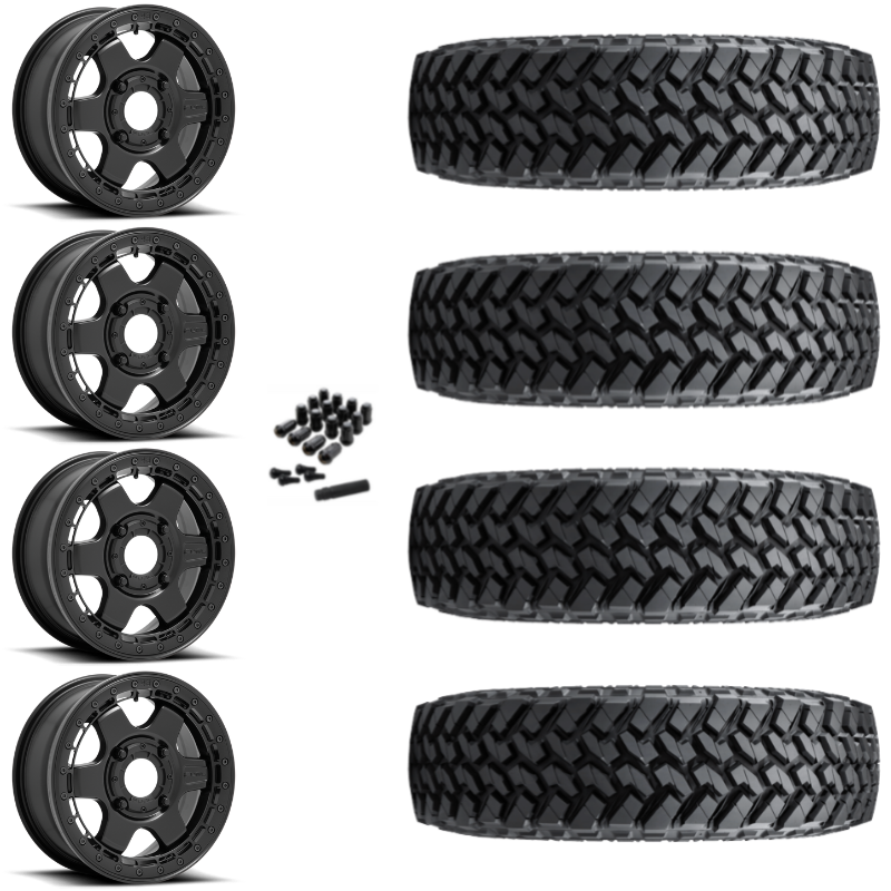 15" Fuel Block D922 Beadlock Black UTV Rims & 32" Nitto Trail Grappler SxS Tires 8 Ply Mounted