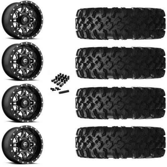 14" Fuel Lethal D567 Black Milled UTV Rims & 28" EFX MotoRavage XL Tires 8 Ply Mounted