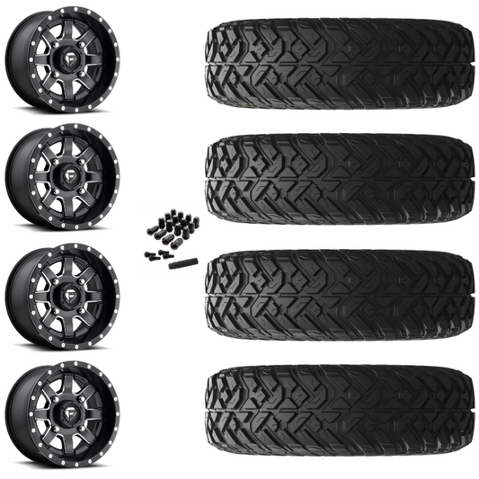 14" Fuel Maverick D538 Black Milled UTV Rims & 32" EFX Gripper R/T-K Tires 10 Ply Mounted