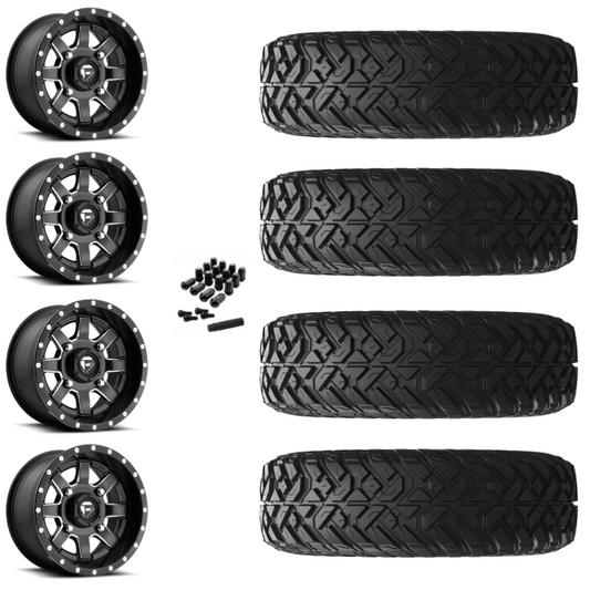 14" Fuel Maverick D538 Black Milled UTV Rims & 30" EFX Gripper R/T Tires 10 Ply Mounted