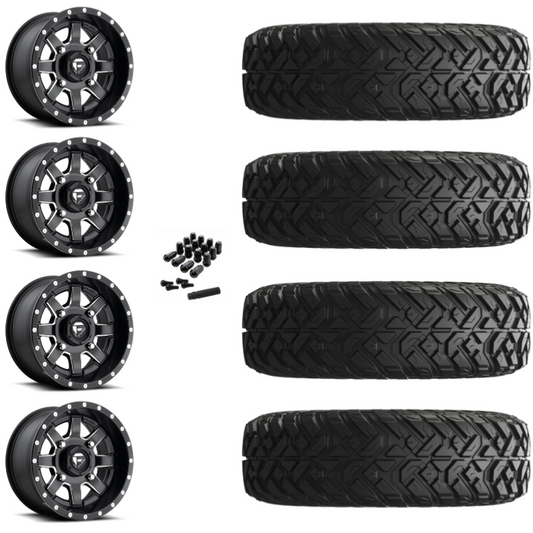 14" Fuel Maverick D538 Black Milled UTV Rims & 30" EFX Gripper Standard Tires 8 Ply Mounted