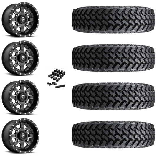 15" Fuel Maverick D538 Black Milled UTV Rims & 30" Nitto Trail Grappler SxS Tires 8 Ply Mounted