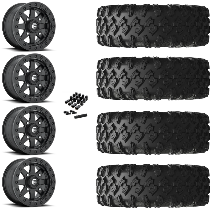 15" Fuel Maverick D936 Beadlock Black UTV Rims & 32" EFX MotoRavage Tires 8 Ply Mounted