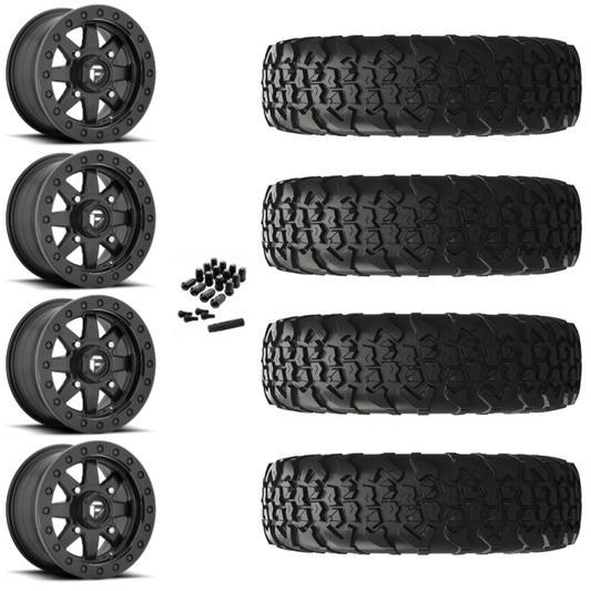 15" Fuel Maverick D936 Beadlock Black UTV Rims & 32" EFX MotoVator R/T Tires 8 Ply Mounted