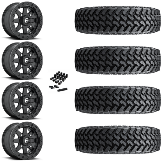 15" Fuel Maverick D936 Beadlock Black UTV Rims & 30" Nitto Trail Grappler SxS Tires 8 Ply Mounted