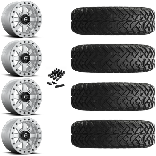 14" Fuel Maverick D937 Beadlock Machined UTV Rims & 30" EFX Gripper Standard Tires 8 Ply Mounted