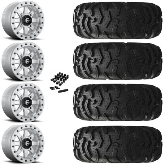 14" Fuel Maverick D937 Beadlock Machined UTV Rims & 26" EFX MotoForce Tires 6 Ply Mounted