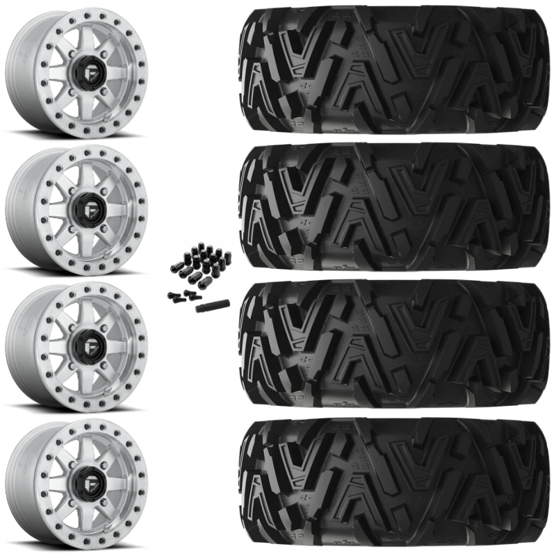 14" Fuel Maverick D937 Beadlock Machined UTV Rims & 26" EFX MotoMTC Tires 6 Ply Mounted