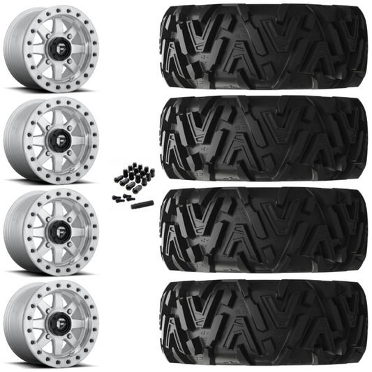 14" Fuel Maverick D937 Beadlock Machined UTV Rims & 26" EFX MotoMTC Tires 6 Ply Mounted
