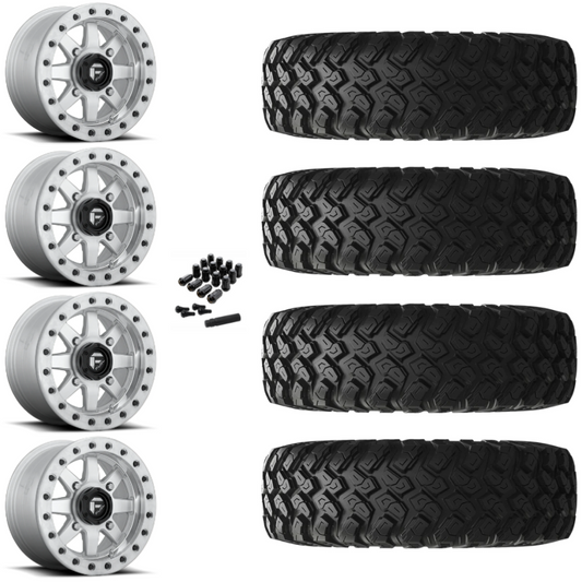 15" Fuel Maverick D937 Beadlock Machined UTV Rims & 35" EFX MotoRally Tires 8 Ply Mounted