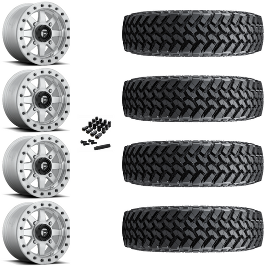 15" Fuel Maverick D937 Beadlock Machined UTV Rims & 30" Nitto Trail Grappler SxS Tires 8 Ply Mounted