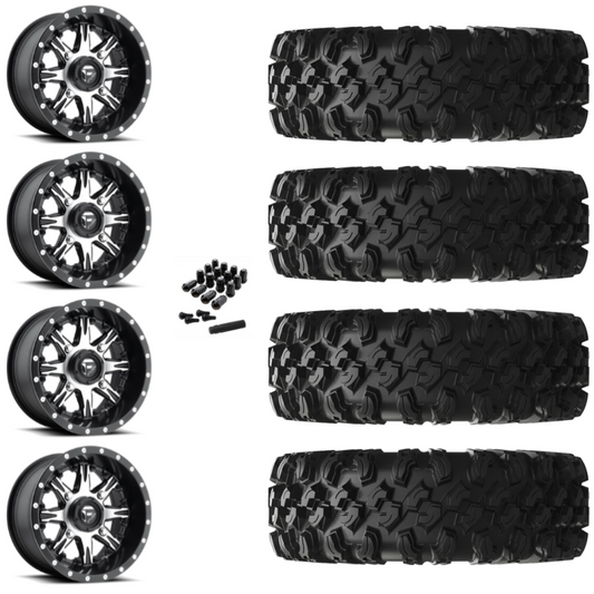 14" Fuel Nutz D541 Machined UTV Rims & 30" EFX MotoRavage XL Tires 8 Ply Mounted