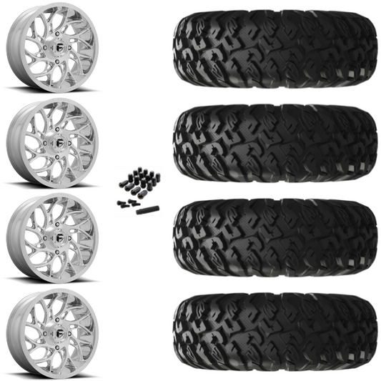 20" Fuel Runner D204 Polished UTV Rims & 33" EFX MotoClaw Tires 8 Ply Mounted