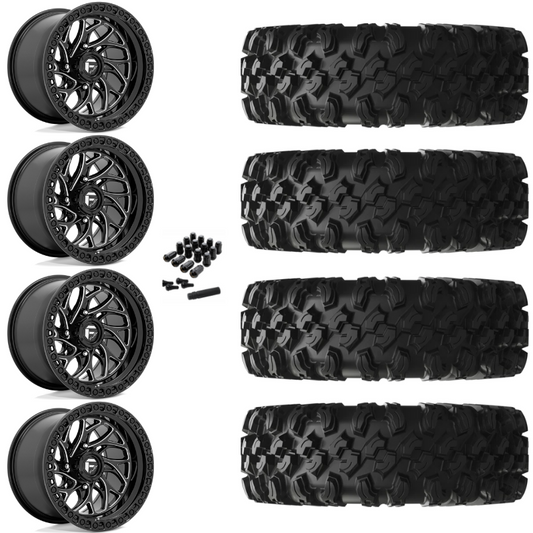 15" Fuel Runner D741 Black Milled UTV Rims & 35" EFX MotoRavage XL Tires 8 Ply Mounted