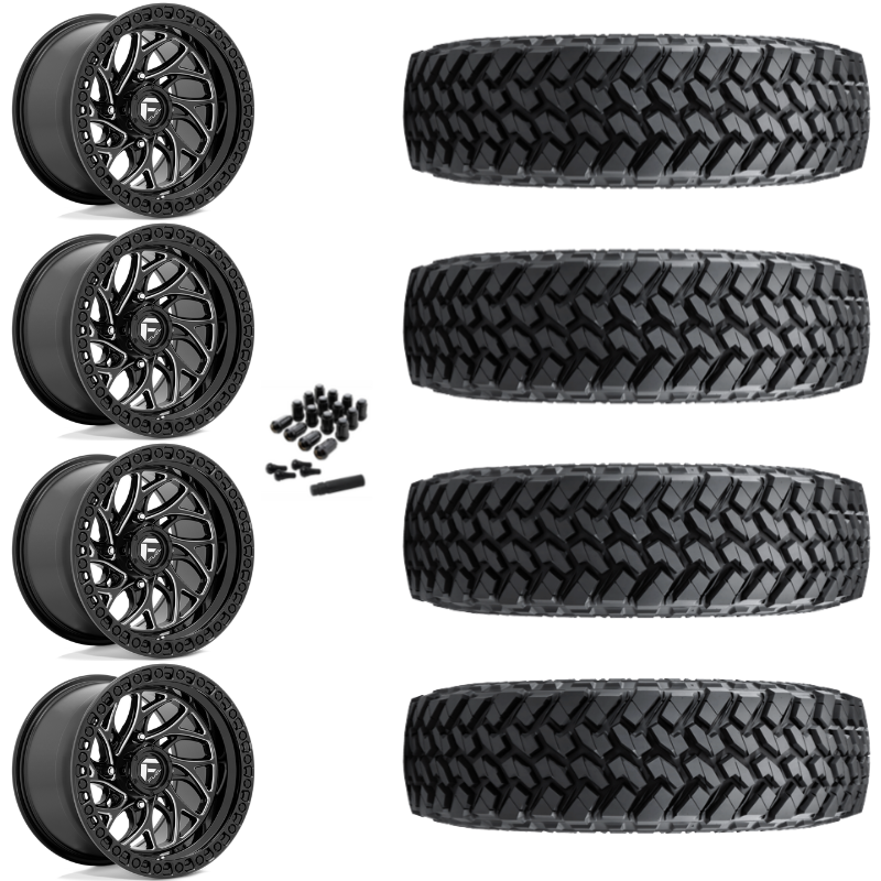 15" Fuel Runner D741 Black Milled UTV Rims & 33" Nitto Trail Grappler SxS Tires 8 Ply Mounted