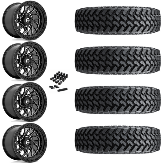 15" Fuel Runner D741 Black Milled UTV Rims & 33" Nitto Trail Grappler SxS Tires 8 Ply Mounted