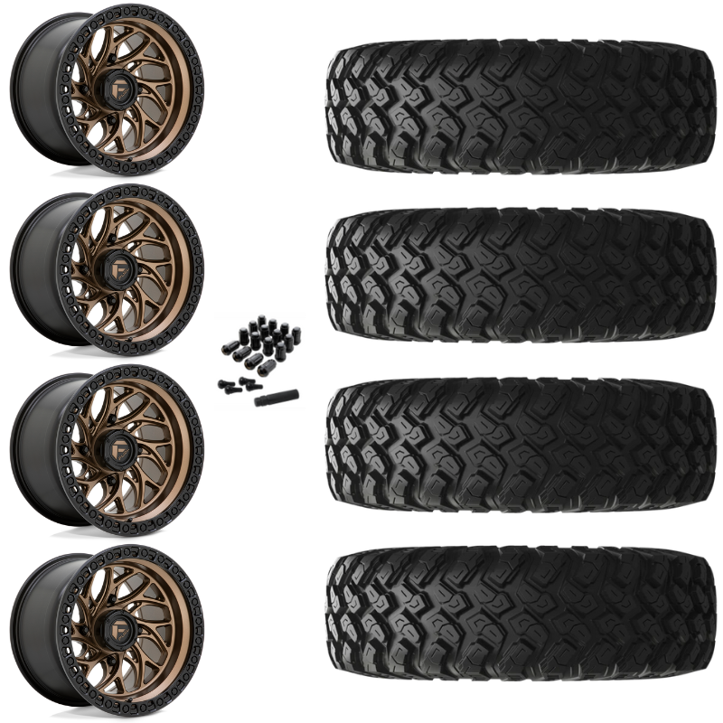 15" Fuel Runner D777 Bronze UTV Rims & 30" EFX MotoRally Tires 8 Ply Mounted