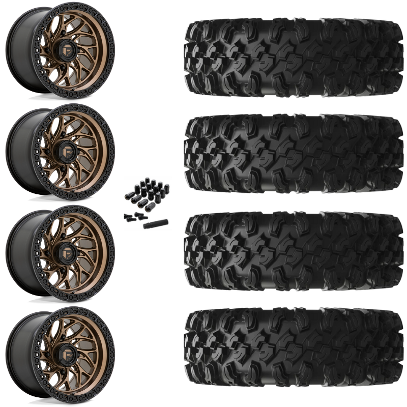 15" Fuel Runner D777 Bronze UTV Rims & 32" EFX MotoRavage XL Tires 8 Ply Mounted