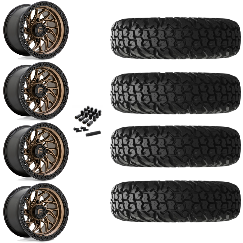 15" Fuel Runner D777 Bronze UTV Rims & 30" EFX MotoVator Tires 8 Ply Mounted