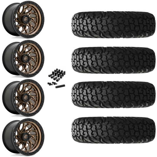 15" Fuel Runner D777 Bronze UTV Rims & 30" EFX MotoVator Tires 8 Ply Mounted