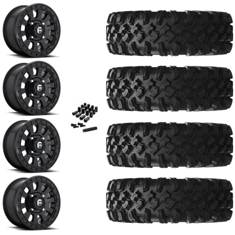 15" Fuel Tactic D630 Black UTV Rims & 35" EFX MotoRavage XL Tires 8 Ply Mounted