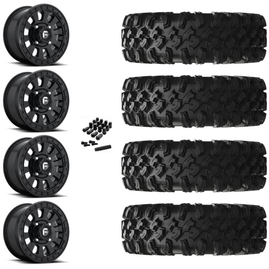 15" Fuel Tactic D630 Black UTV Rims & 35" EFX MotoRavage XL Tires 8 Ply Mounted