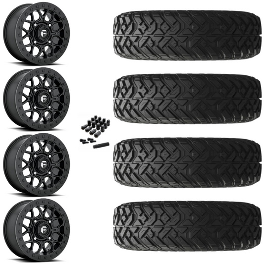 15" Fuel Tech D916 Beadlock Black UTV Rims & 35" EFX Gripper R/T-K Tires 10 Ply Mounted