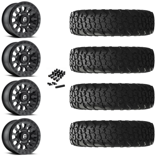 15" Fuel Vector D579 Black UTV Rims & 32" EFX MotoVator R/T Tires 8 Ply Mounted