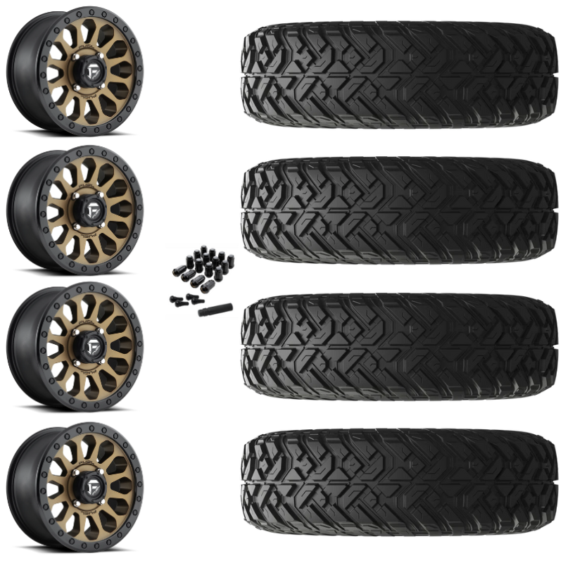 14" Fuel Vector D600 Bronze UTV Rims & 28" EFX Gripper R/T-K Tires 10 Ply Mounted