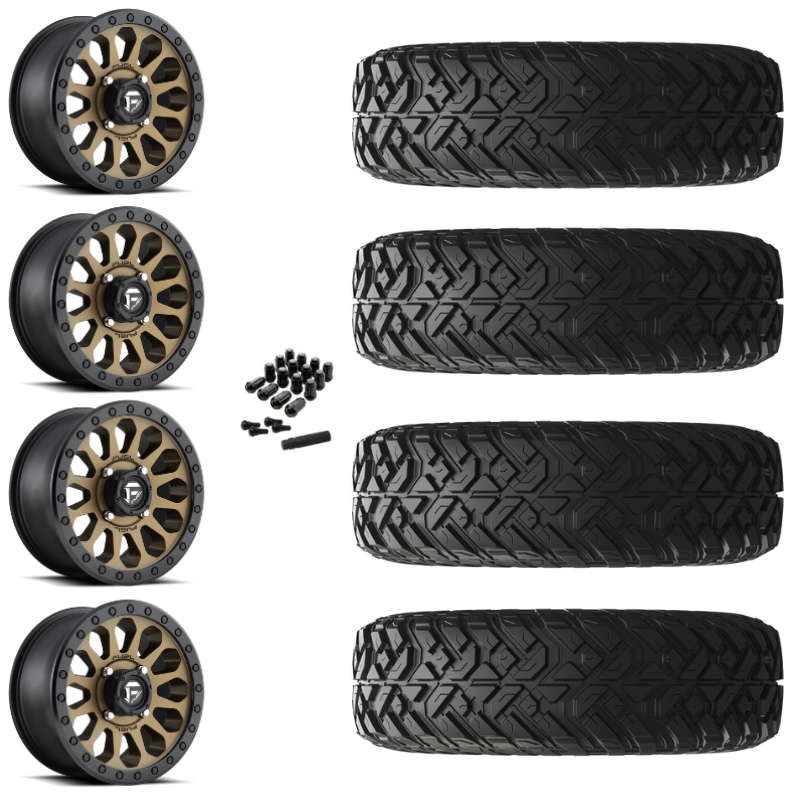 15" Fuel Vector D600 Bronze UTV Rims & 32" EFX Gripper R/T Tires 10 Ply Mounted