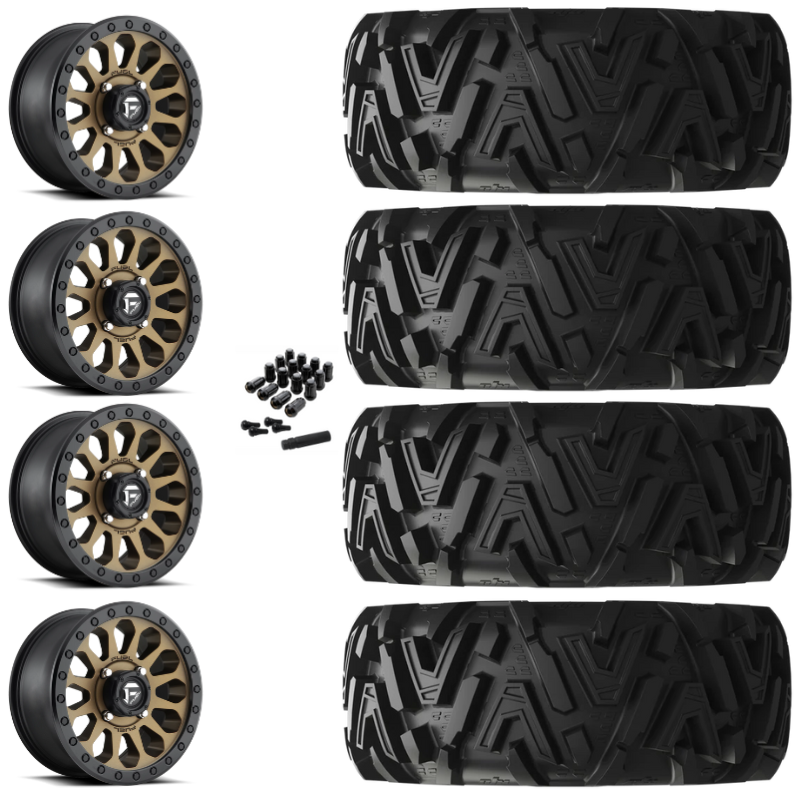 14" Fuel Vector D600 Bronze UTV Rims & 30" EFX MotoMTC Tires 6 Ply Mounted