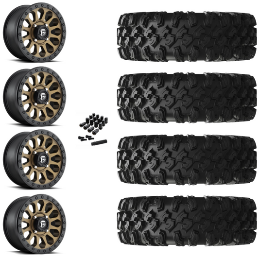 15" Fuel Vector D600 Bronze UTV Rims & 32" EFX MotoRavage XL Tires 8 Ply Mounted