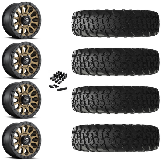 15" Fuel Vector D600 Bronze UTV Rims & 33" EFX MotoVator R/T Tires 8 Ply Mounted