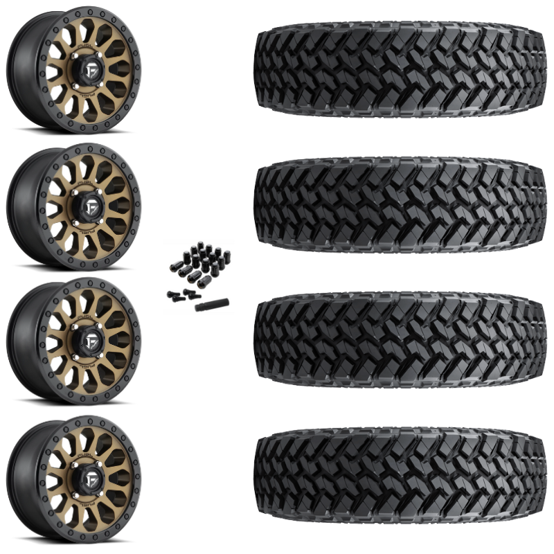 15" Fuel Vector D600 Bronze UTV Rims & 33" Nitto Trail Grappler SxS Tires 8 Ply Mounted