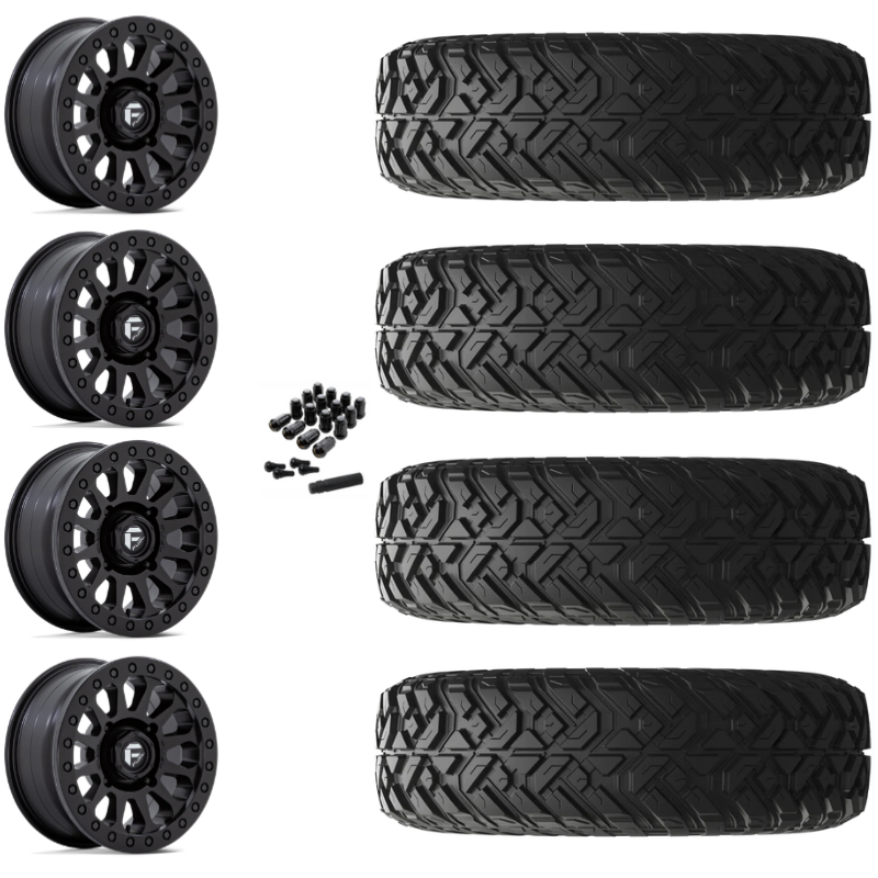 15" Fuel Vector D920 Beadlock Black UTV Rims & 35" EFX Gripper R/T-K Tires 10 Ply Mounted