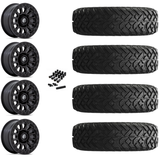 14" Fuel Vector D920 Beadlock Black UTV Rims & 32"EFX Gripper Standard Tires 8 Ply Mounted