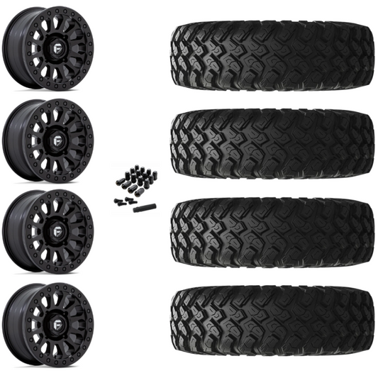 14" Fuel Vector D920 Beadlock Black UTV Rims & 32" EFX MotoRally Tires 8 Ply Mounted