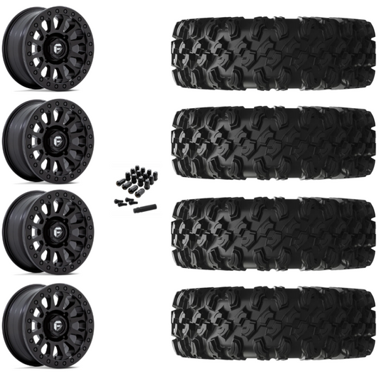 15" Fuel Vector D920 Beadlock Black UTV Rims & 35" EFX MotoRavage XL Tires 8 Ply Mounted