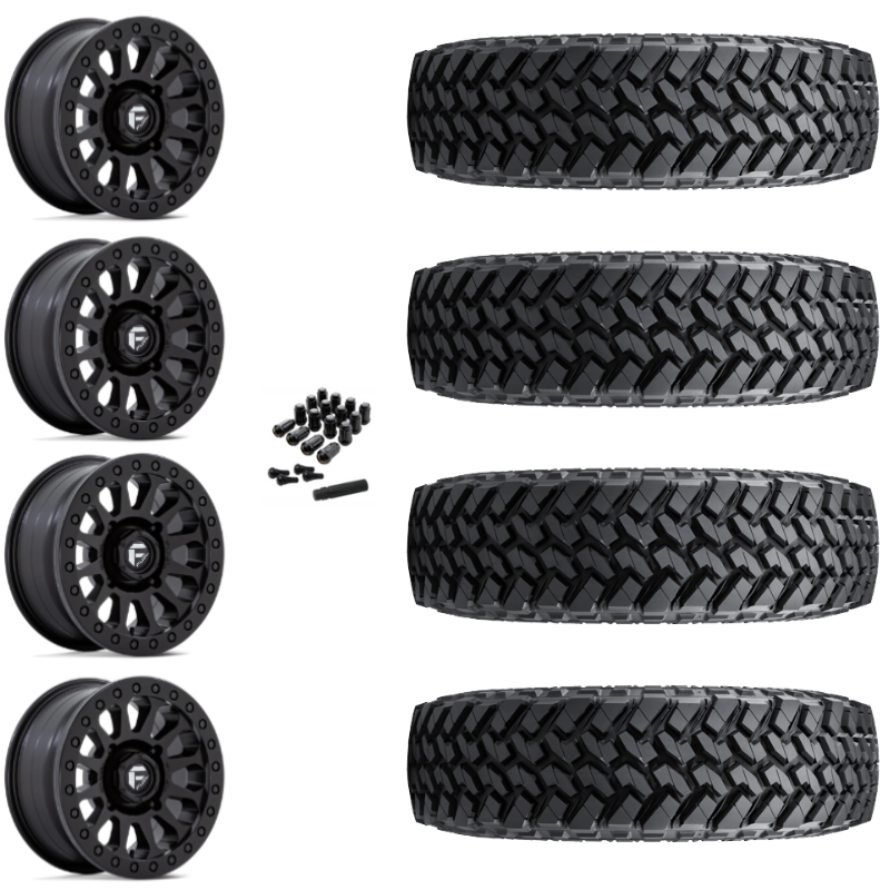 15" Fuel Vector D920 Beadlock Black UTV Rims & 33" Nitto Trail Grappler SxS Tires 8 Ply Mounted