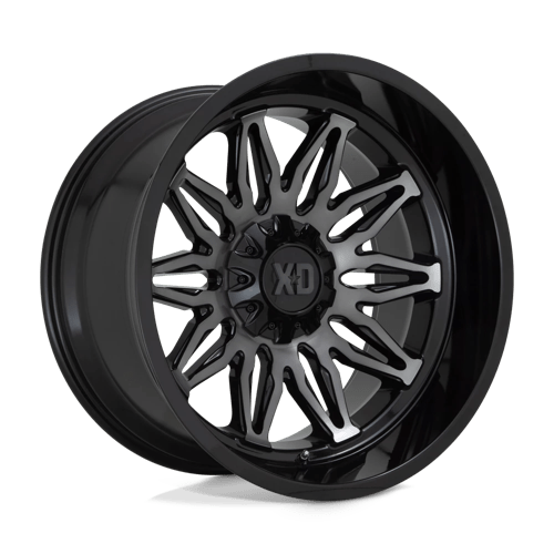 KMC XD859 Gunner Gloss Black Machined With Gray Tint Wheels